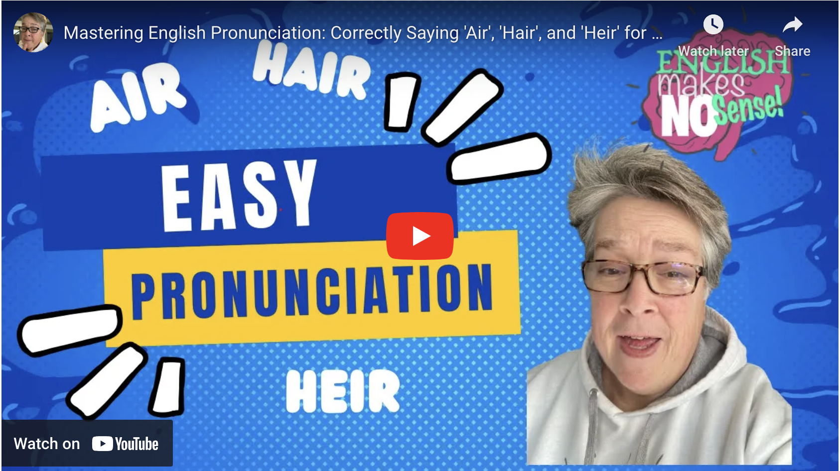 Easy Pronunciation: Air, Hair and Heir